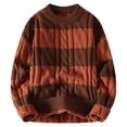 thumbnail image 5 of Male Autumn And Winter Crewneck Sweater Loose Thickened Warm Sweater Striped Knit Sweater, 5 of 5