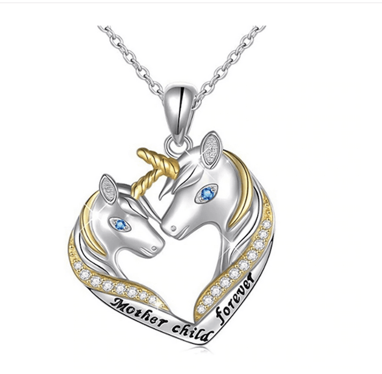 Teen Girls Silver Plated NECKLACE UNICORN Face Charm Teenager Jewellery