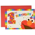 thumbnail image 2 of amscan Sesame Street Elmo Turns One Postcard Invitation. 8ct, Multicolor, 4 1/4" x 6 1/4" (491835), 2 of 3