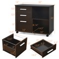thumbnail image 4 of Costway 3-Drawer File Cabinet Mobile Lateral Cabinet Printer Stand Espresso, 4 of 10