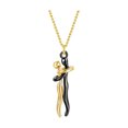 thumbnail image 2 of Wioihee Under $2.00 Golden Atmospheric Character Necklace Personality Couple Two-color Necklace Ladies Fashion Collarbone Chain Valentine's Day gift, 2 of 3