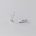 thumbnail image 5 of Solid 925 Sterling Silver Bar Open Hoop Earrings Huggie Studs for Women Teens Bar Half Hoop Earrings Huggie, 5 of 8
