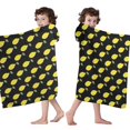 thumbnail image 4 of Yellow Lemon Fruits Black Pattern Hooded Bath Towel，60"x35" for Ages 3 To 12 Kids, Quick Dry Lightweight Soft Microfiber Hood Beach Towel Cover Up for Kids, 4 of 7