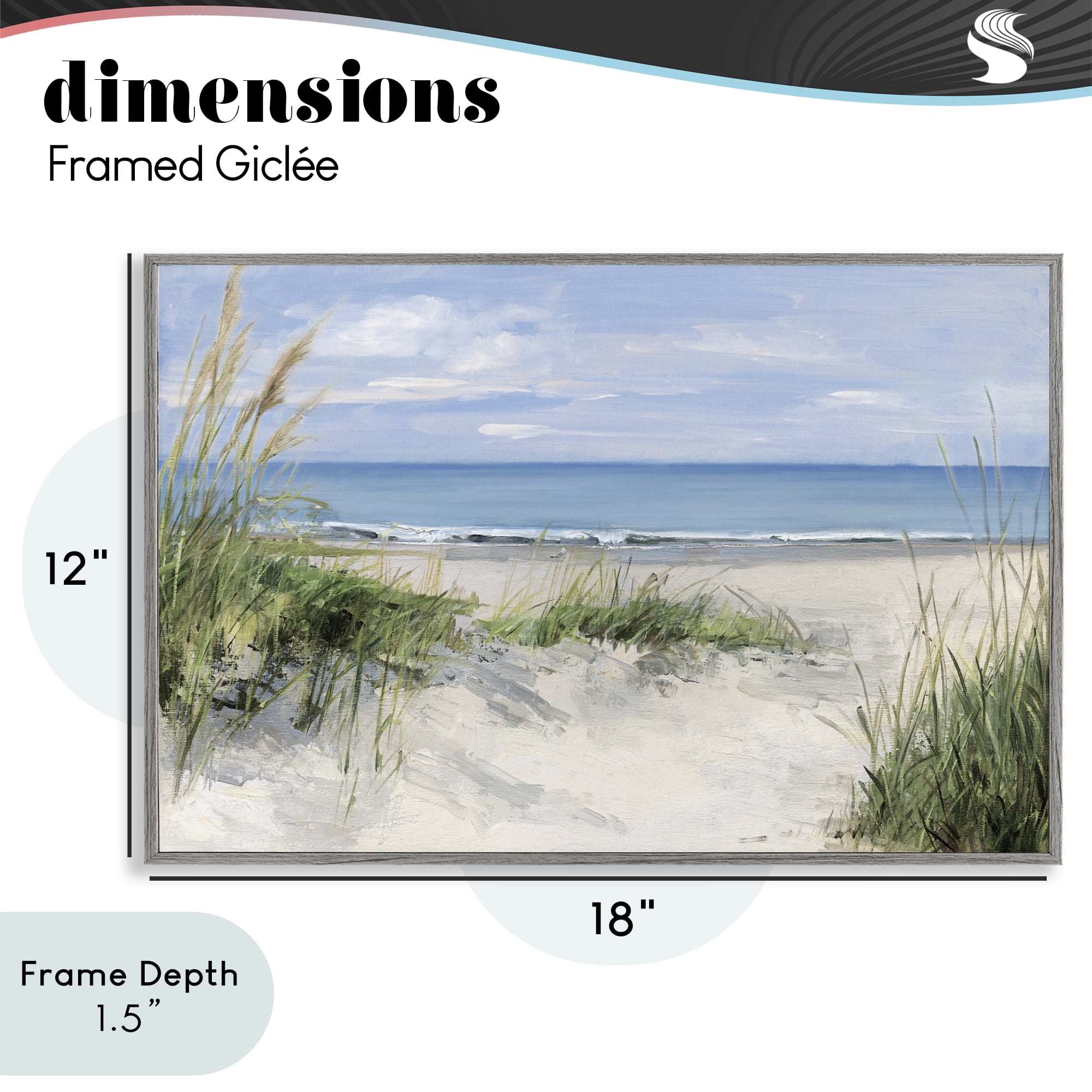 Stupell Industries Tall Grasses by Beach Coast Gray Framed Giclee Art, design by Sally Swatland