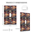 thumbnail image 5 of Kll Skulls And Flowers Wall Plate,Gloss Finish,Standard Size 1 - 5" X 3", Polycarbonate Thermoplastic,Electric Receptacle Plug Covers, 5 of 8