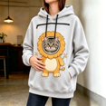 thumbnail image 2 of Pet Pouch Hoodie Sweatshirt for Women Men Long Sleeve Drawstring Oversized Pullover with Front Pet Pouch Cute Xmas Cartoon Animal Graphic Casual Wear for Cat Dog Lovers Saffron XXXL, 2 of 6