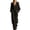 Army Green, variant on QQZ Wide Leg Hooded Jumpsuit For Women, Zip Front Elastic Waist Corduroy Casual Jumpsuit For Loungewear Vacation Daily Wear