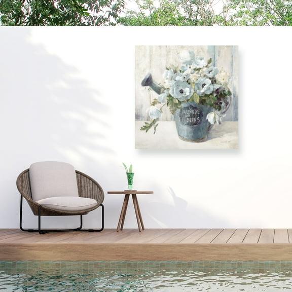 Danhui Nai 'Garden Blooms II Blue Crop' Outdoor Canvas 18x22