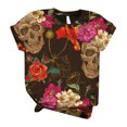 thumbnail image 1 of De Camiseta blusa con estampado 3D de manga corta para mujer de talla grande, 1 of 6