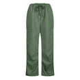 thumbnail image 6 of KJIUQ Parachute Pants for Women Baggy Cargo Pants Multi-Pocket High Rise Y2K Pants Teen Girls Wide Leg Trousers Streetwear(Z2-Green,L), 6 of 8