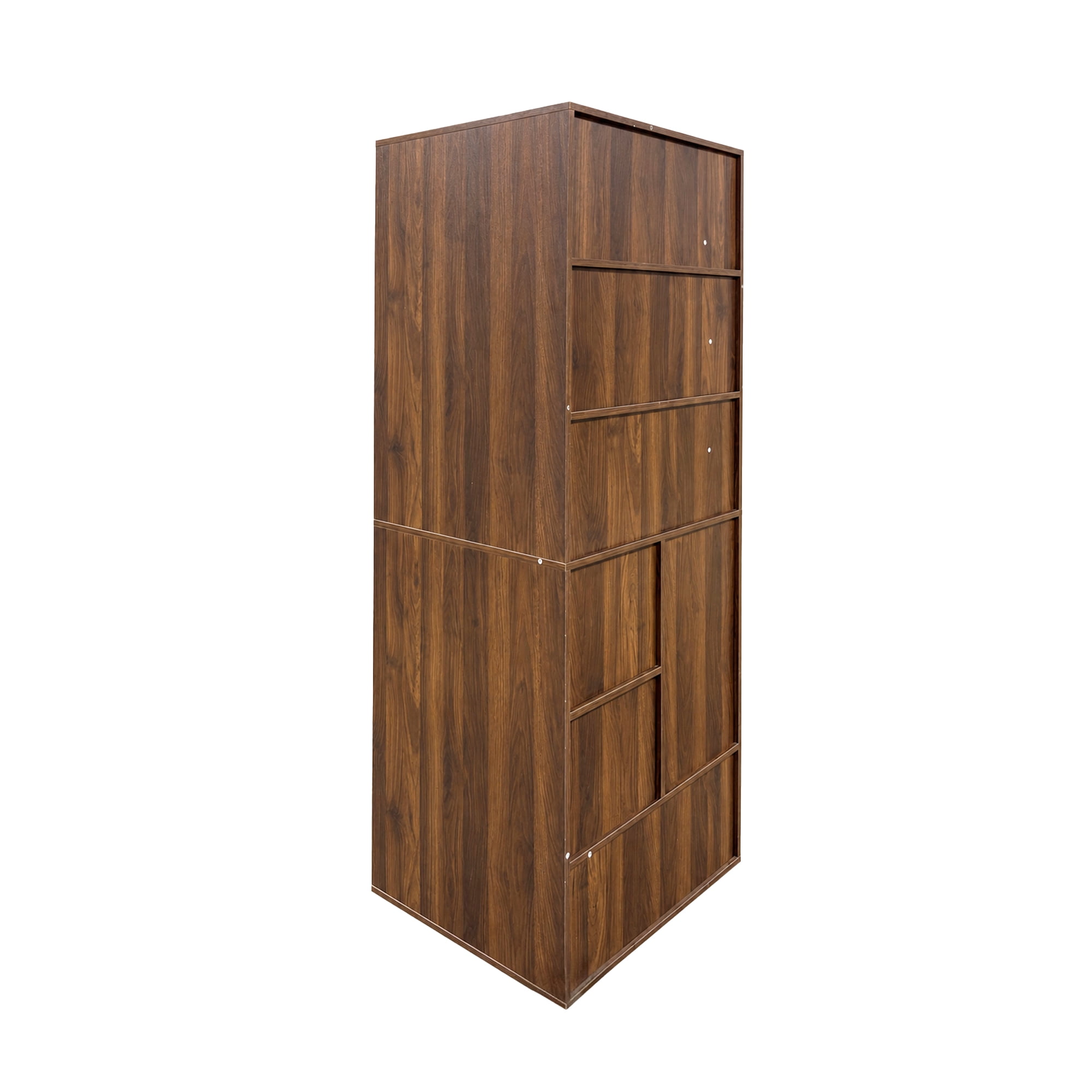 71" Tall Corner Bookcase with 3 Drawers, 6-Tier L-Shaped Bookshelf with Open Cases