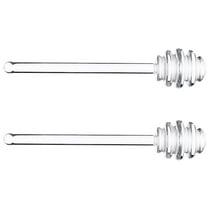 FUEENIRVA 2Pcs Transparent Plastic Honey Dippers for Stirring Honey and Syrup Easy to Use