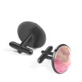thumbnail image 2 of HemaKayy Cufflinks for Men, Classic Wedding Business Shirt Cuff Links Personalized Gifts Father Grandfather Dad Husband Boyfriend Tie Clip, Round - Black - Unique Marble Texture, 2 of 6