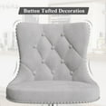 thumbnail image 3 of Daluvenix Swivel Bar Stools Set of 2, Velvet Button Tufted Counter Height Chairs with Midback for Home Kitchen Island, Grey, 3 of 5