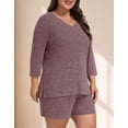 thumbnail image 3 of Daystry Womens Plus Size Pajama Sets 2 Piece Summer 3/4 Sleeve Tops Shorts with Pockets for Lounge Sleepwear L-4XL, 3 of 9