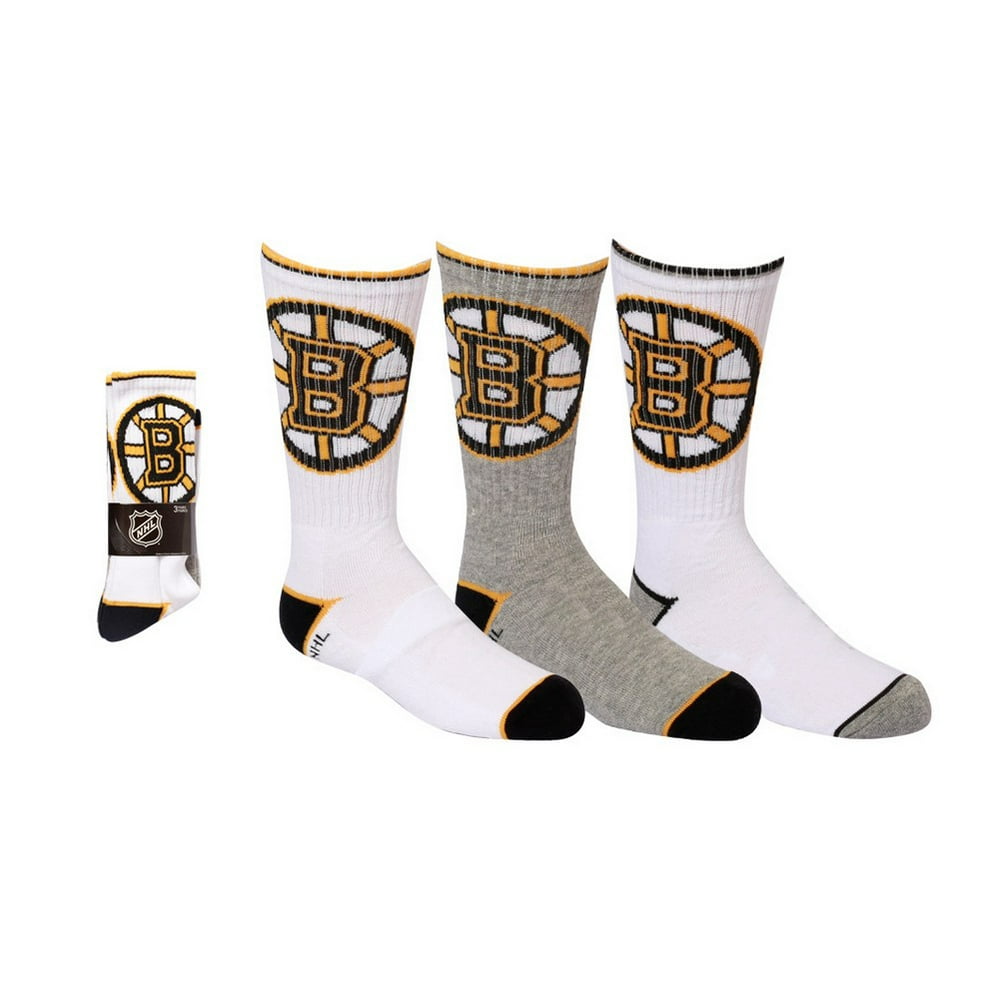 NHL Boston Bruins Youth Crew Socks [3 Pairs] - Walmart.com - Walmart.com