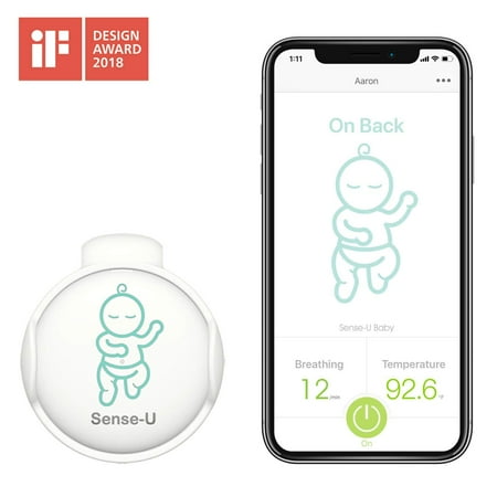 Sense-U Baby Breathing & Rollover Movement Monitor: Alerts You for No Breathing, Stomach Sleeping, Overheating and Getting Cold with Audible Alarm from Your