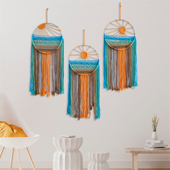 3 Pcs Catcher Wall Decor Boho Macrame Catcher Sunrise Sunshine Sunset Dreamcatcher Kit Colorful