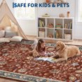 thumbnail image 5 of Garvee 5'x7' Vintage Floral Area Rug Oriental Distressed Carpet, Washable Non Slip Boho Rug for Living Room Bedroom Dining Room, Blue Red, 5 of 8