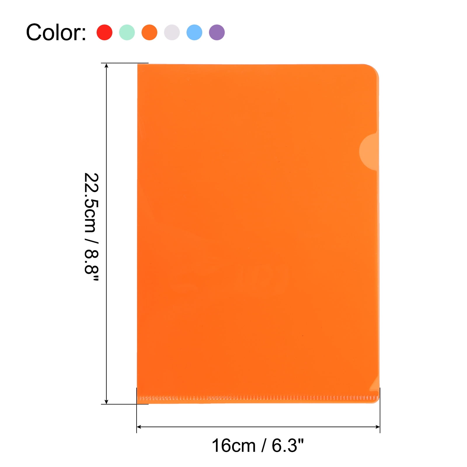 Unique Bargains Durable File Project Pockets Clear L Type Folders Paper Document 24 Pcs