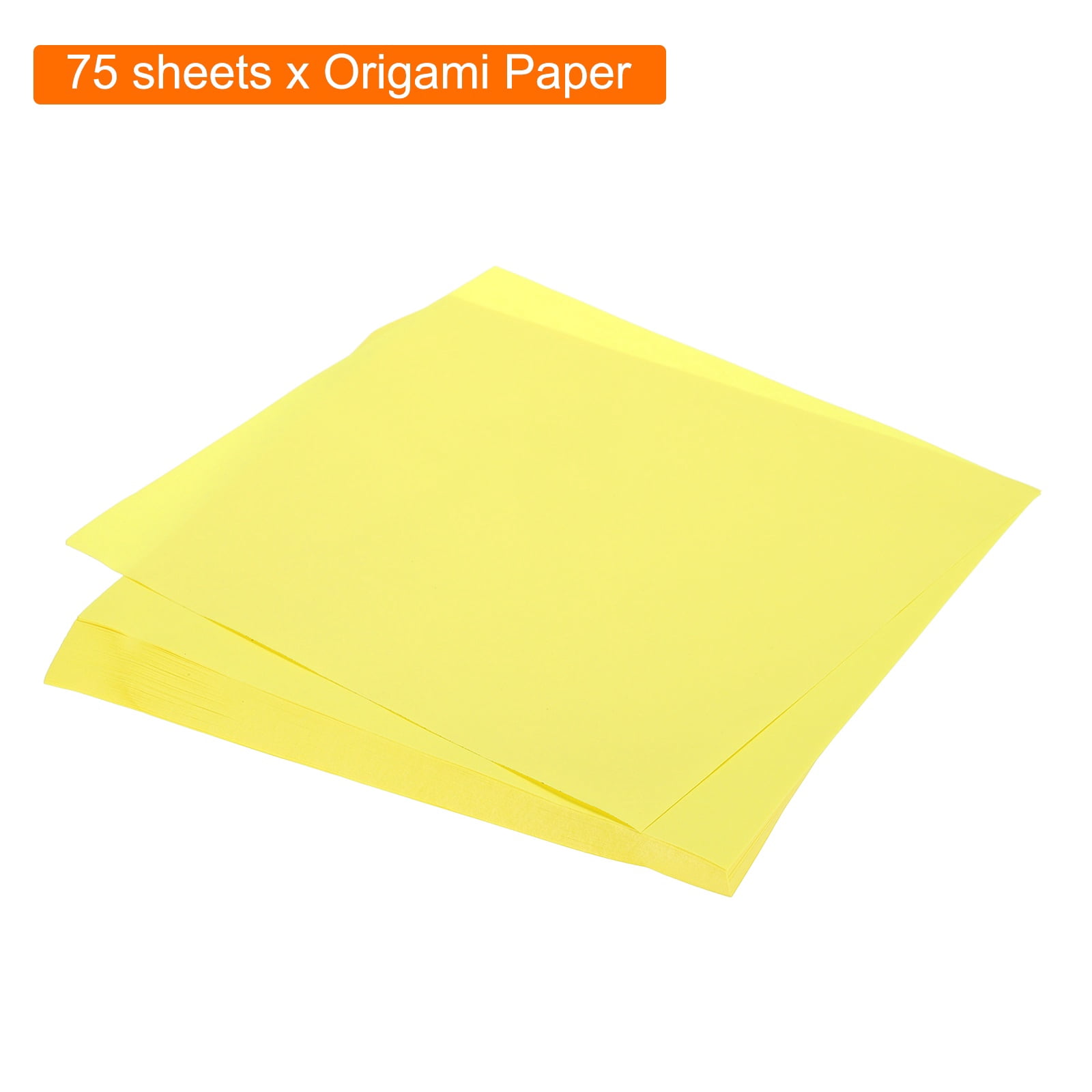 Uxcell 75 Sheets Origami Paper Double Sided 10x10 Inch(25x25cm) 70GSM Origami Paper Square Sheet Easy Fold for Beginners DIY Arts Crafts Projects, Fluorescent Yellow