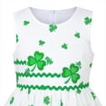 thumbnail image 4 of Vestido para Niña Verde con Trébol Estampado, Vestido Veraniego de Festival de San Patricio sin Mangas, 11-12 Años, 4 of 7