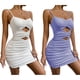 thumbnail image 4 of Sonducket Vestido hueco de verano Sexy cordón sin mangas Slim Fit Mini vestido de verano mujer vacaciones en la playa ropa de moda disfraces Vestidos Púrpura S Sonducket AP010937-05, 4 of 6