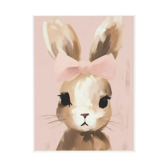 WFSposter Little Rabbit Poster Bunny Print Pastel Color Art Portrait Art Watercolor Art Gift for Kids & Parents Chic Decor for Nursery,Bedroom or Kid's Room 8x10 Wall Art