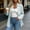 Light Blue, variant on Ayolanni Cardigan Sweaters for Women Button Down Beige Lightweight Long Sleeve Cardigan Solid Blouse Lapel V-Neck Cardigan with Pockets L