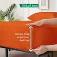 thumbnail image 5 of Egyptian Cotton Sheets King (76" x 80") Size Sheet Set, 4-PCs Bed Sheets, Bedding Sheets & Pillowcases, King Size, Fits 9-12" Deep Pocket Sheets, 600-TC Cotton Sheets, Orange, 5 of 8