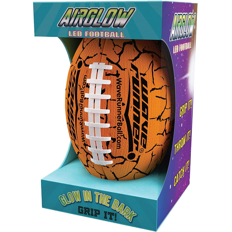 WaveRunner Airglow Grip-It Football- Size 9.25 Inches with Sure-Grip  Technology | Let's Play Football in The Dark!