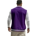 thumbnail image 5 of Bcfgryg Men's Spring And Autumn Vest Coat Standing Collar Sleeveless Button Jacket Vest Mens Waterproof Jacket Purple S, 5 of 5