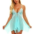 thumbnail image 3 of Aoochasliy Womens Lingerie Clearance Nightgown Chemise Front Closure Babydoll Lace V-Neck Mesh Sleepwear Nightdress, 3 of 6