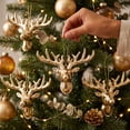 thumbnail image 5 of Gold Christmas Ornaments, Elegant Plastic Hanging Pendants for Christmas Tree Mantel Window Wreath, Classic Holiday Home Party Decorations, Festive Xmas Tree Hanging Decor, 5 of 7