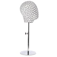 thumbnail image 3 of Adjustable Metal Mannequin Head Hat Stand Display Rack Stand Wig Rack Wig Holder Silver, 3 of 9