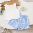 thumbnail image 5 of KPOPLK Toddler Girl Clothes Infant Summer Outfits Baby Ruffle Tank Top Loose Short Sleeveless Kid Baby Girls' Clothing(3-4 Years,Sky Blue), 5 of 8