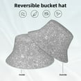 thumbnail image 3 of Vsdgher GlitterSilver Print Bucket Hat for Men&Women Bucket Hat Reversible Summer Double-Side-Wear Travel Gardening, Beach, Camping, Hiking, Fishing Cap, 3 of 5