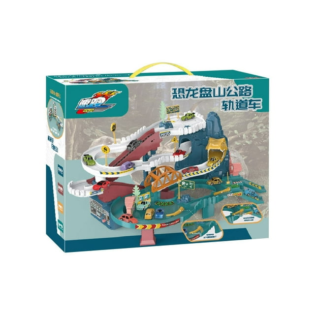 Jindong Children's Dinosaur Panshan Highway Combination Rail Car Challenge Parking Building Puzzle Toy Boy