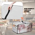 thumbnail image 5 of Renewold Toaster Oven Cover Dust Protection Easy Clean Microwave Oven Air Fryer Dust Cover Polyester Kitchen Countertop Appliance Protector, 20.5 x 16.5 x 10 Inches, Peach Blossom Wood Grain, 5 of 7