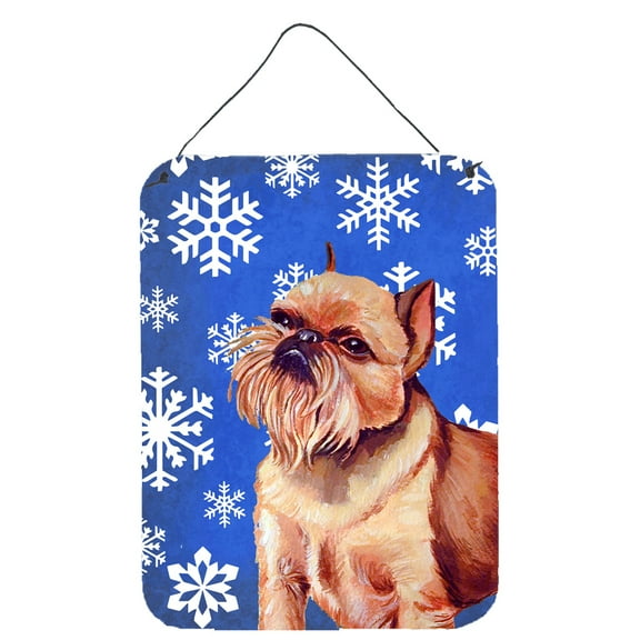 Carolines Treasures LH9269DS1216 Brussels Griffon Winter Snowflakes Holiday Wall or Door Hanging Prints 12WX16H