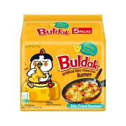 Samyang Buldak Spicy Ramen, DNF2Hot Chicken Ramen, Korean Stir-Fried Instant Noodle, Cheese, 1 Bag with 5 Pack