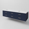 thumbnail image 6 of Castor 72 in W Blue Double Bath Vanity and White Quartz Top, 6 of 11