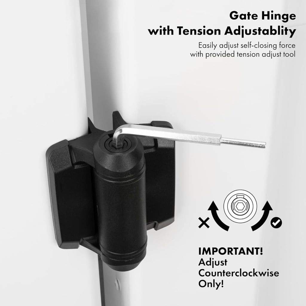 YIEMEEN 2Pcs Auto Closing Gate Hinge Hardware Heavy Duty Weatherproof Gate Hinges for Auto Closing Metal, Wood Gates Enduring