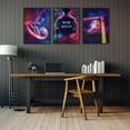 thumbnail image 2 of Cool Football Canvas Wall Art Football Sports Inspirational Paintings Pictures Wall Neon Boys Poster Printing Artwork for Boy-Room Game Room Bedroom Football Lovers Living Home Decoration, 2 of 6