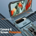 thumbnail image 2 of KOMI for Google Pixel 9 Case/Pixel 9 Pro Case with [2 Pack] HD Screen Protector + Slide Camera Cover, 360° Rotation Ring Kickstand [Military Grade] Shockproof Protective Phone Case, Light Blue, 2 of 8