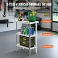 thumbnail image 3 of VEVOR Stainless Steel Food Prep Table, 14 x 24 x 34 Inch Commercial Kitchen Worktable, with 2 Adjustable Undershelf, Heavy Duty Prep Table Metal Work Table for BBQ, Kitchen, Home, and Garage, 3 of 9