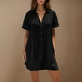 thumbnail image 5 of Summer Dresses For Women 2025 Sevevn Women's Casual Short Sleeve Button Down Mini Shirt Dress Cotton Linen Babydoll Tunic Loose Beach Dress, 5 of 8