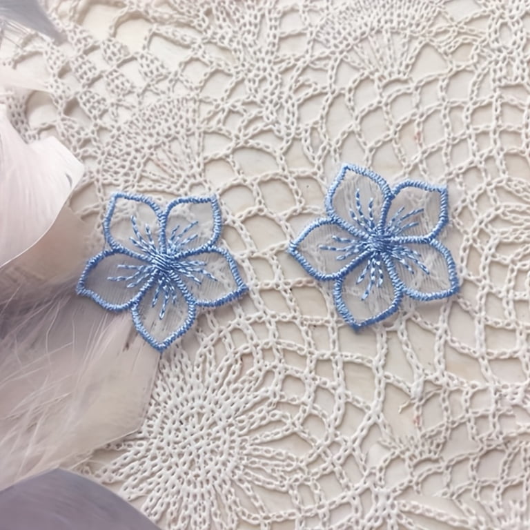lace patches for dresses 8pcs Set of Mesh Embroidered Small Floral Polyester Appliqués, Exquisite  Lace Fabric Patches for Wedding Dresses, Formal Gowns, DIY Handmade Clothing  Decoration Accessories