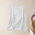 thumbnail image 4 of Cotton Linen Tank Tops for Women Lightweight V Neck Sleeveless Summer Shirts Gauze Loose Causal Athlete Camisole 2026 White M, 4 of 4