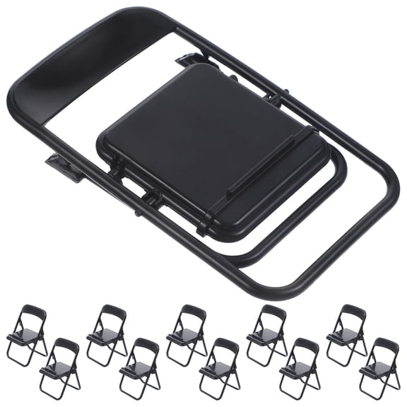IMIKEYA Tiny Furniture Phone Support Black Plastic for Office and Home 20Pcs